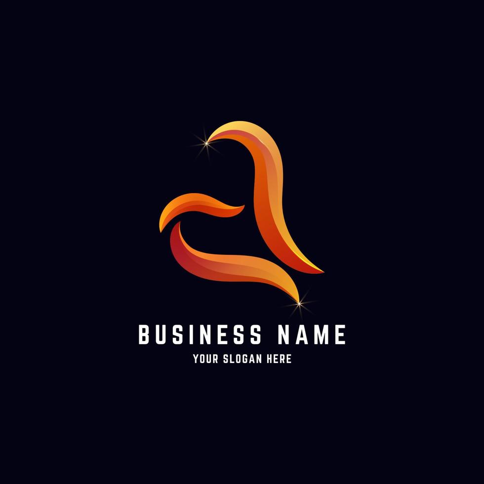 Letter a abstract logo design with gradient color vector