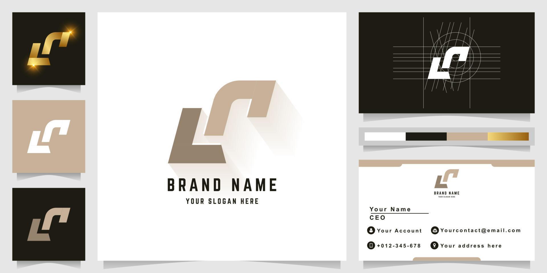 Letter Lr or Ls monogram logo with business card design vector