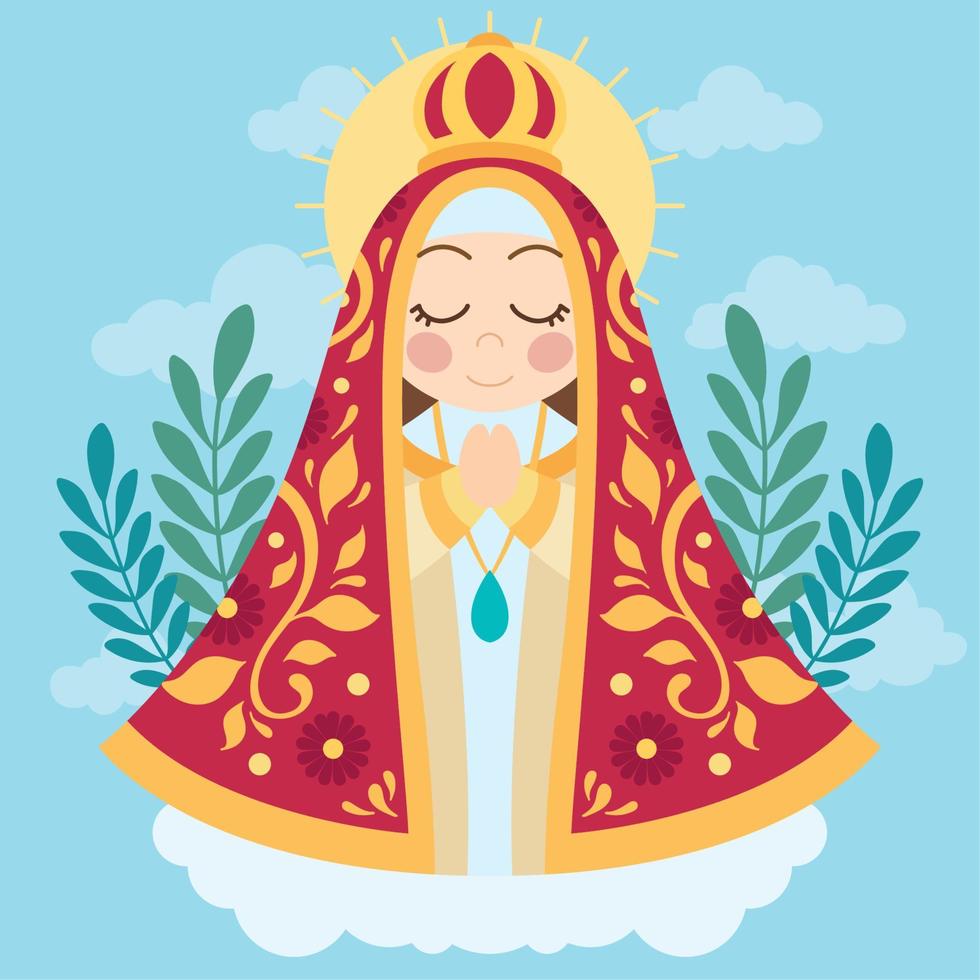 aislado lindo vector de carácter virgen maría