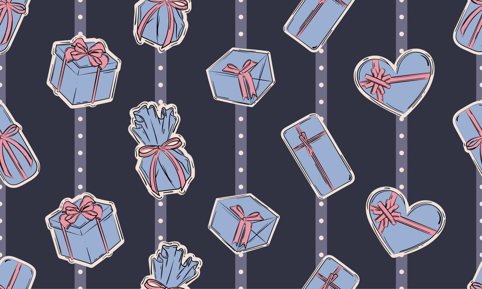Seamless pattern background with present icons Vector
