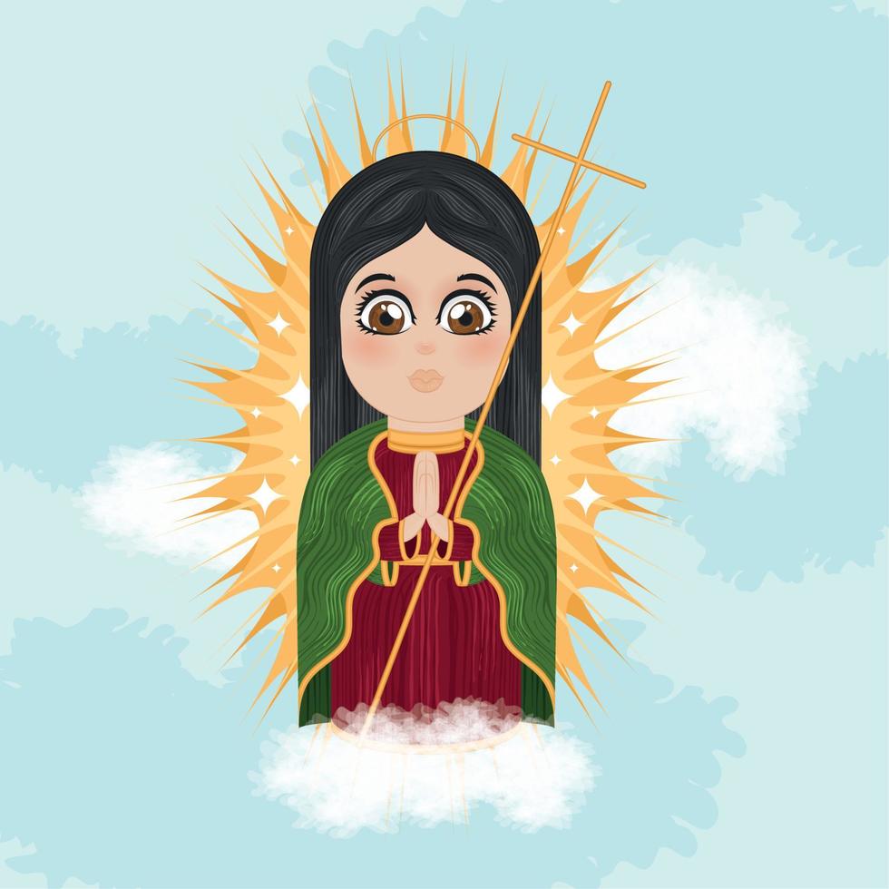 aislado lindo vector de carácter virgen maría