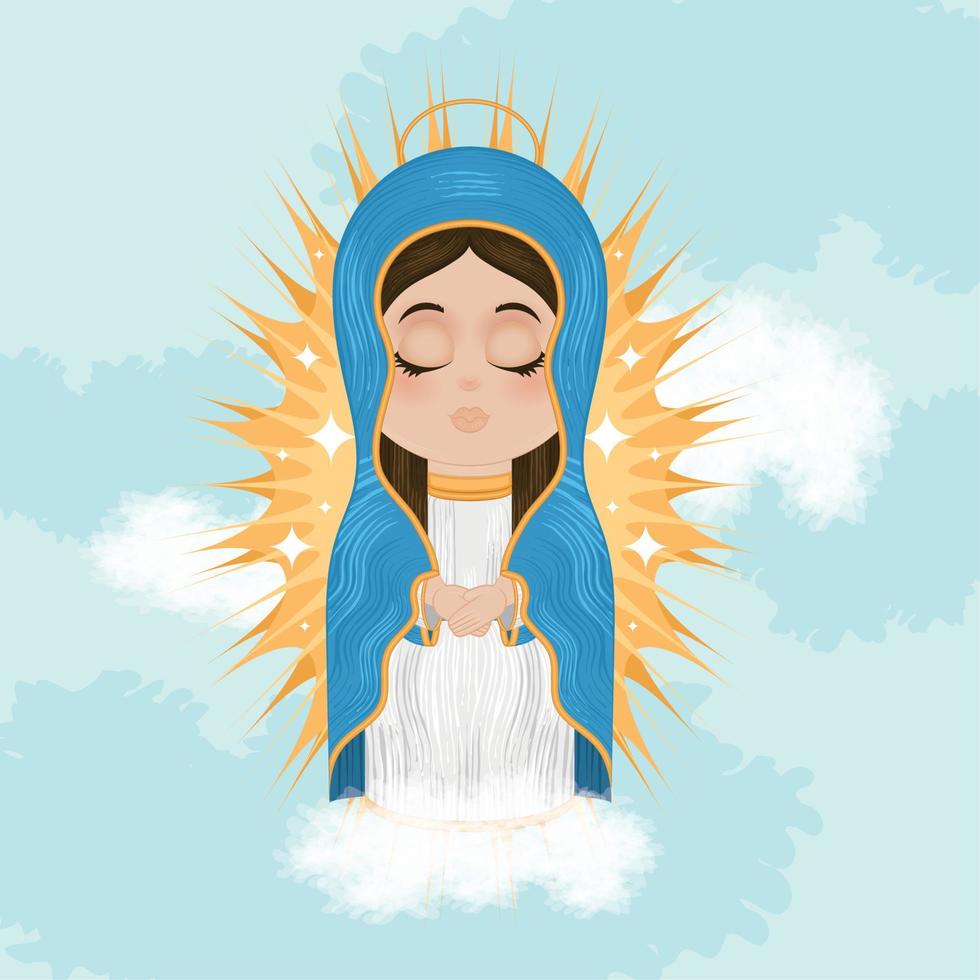 Isolated cute virgin mary character Vector
