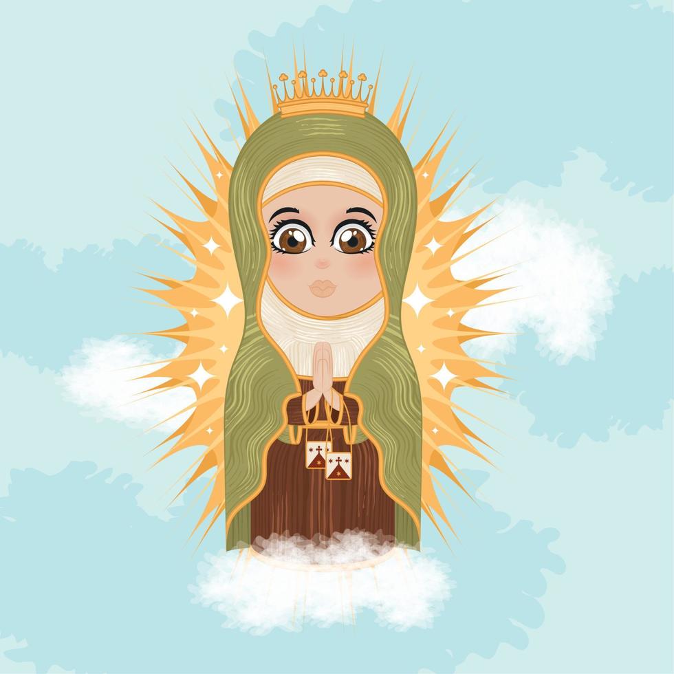 aislado lindo vector de carácter virgen maría