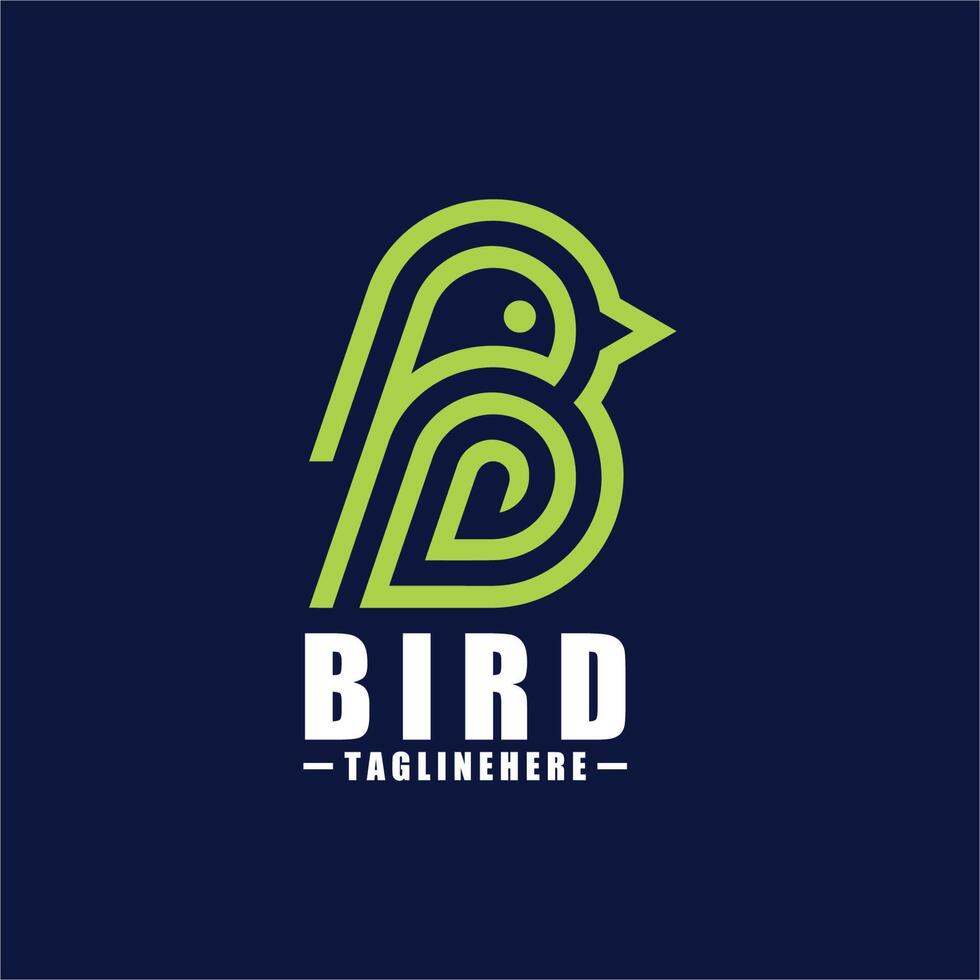 logotipo de pájaro b - plantilla de logotipo vectorial vector