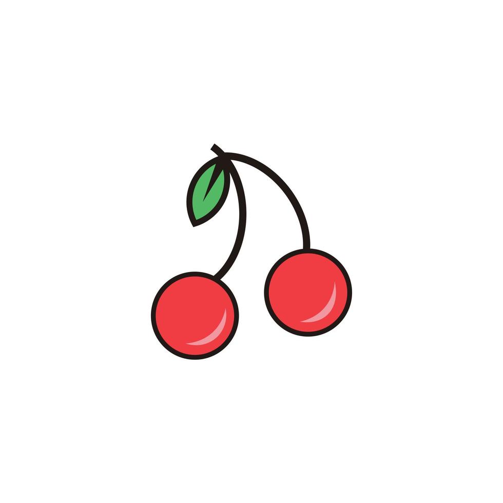 fruit label sweet cherry symbol logo design icon vector