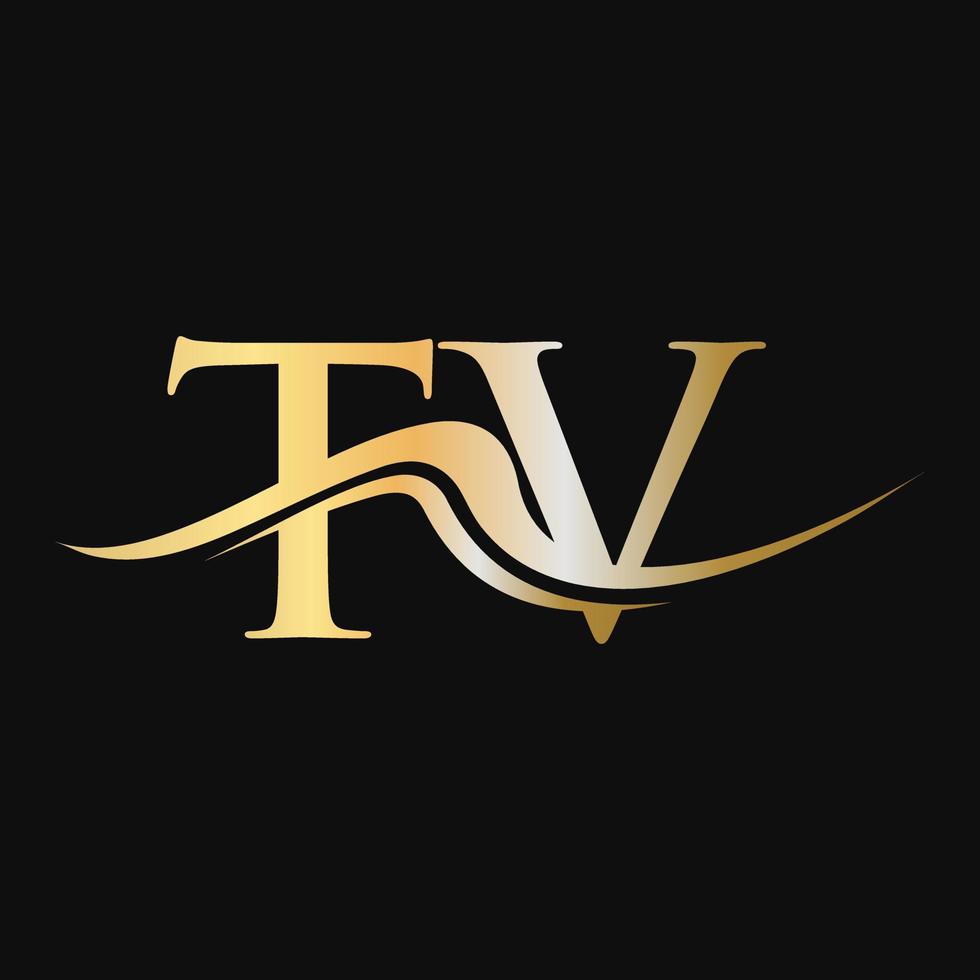 plantilla de diseño de logotipo de tv de carta monograma logotipo de empresa y empresa vector