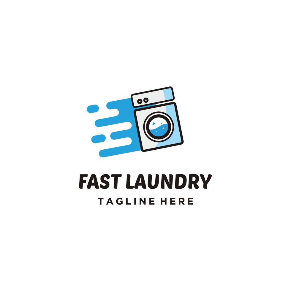 plantilla de diseño de logotipo de lavandería rápida de entrega vector