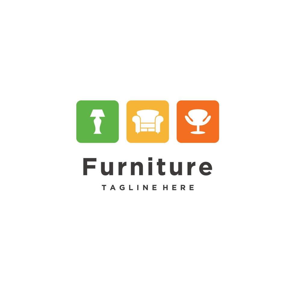 Minimalist furniture interior logo design vector icon