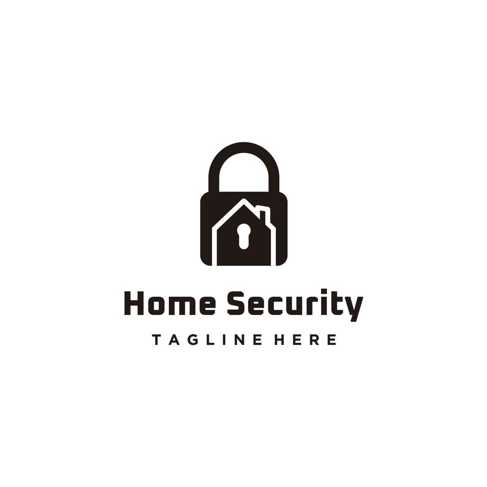 House home Protection Security Hole Key Lock Logo Design vector