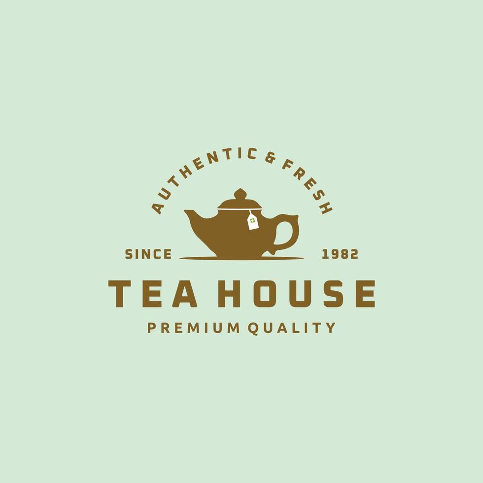 Teapot or kettle tea house logo graphic design vector