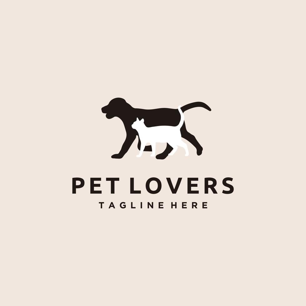 Dog and cat pet logo graphic vector icon illustration