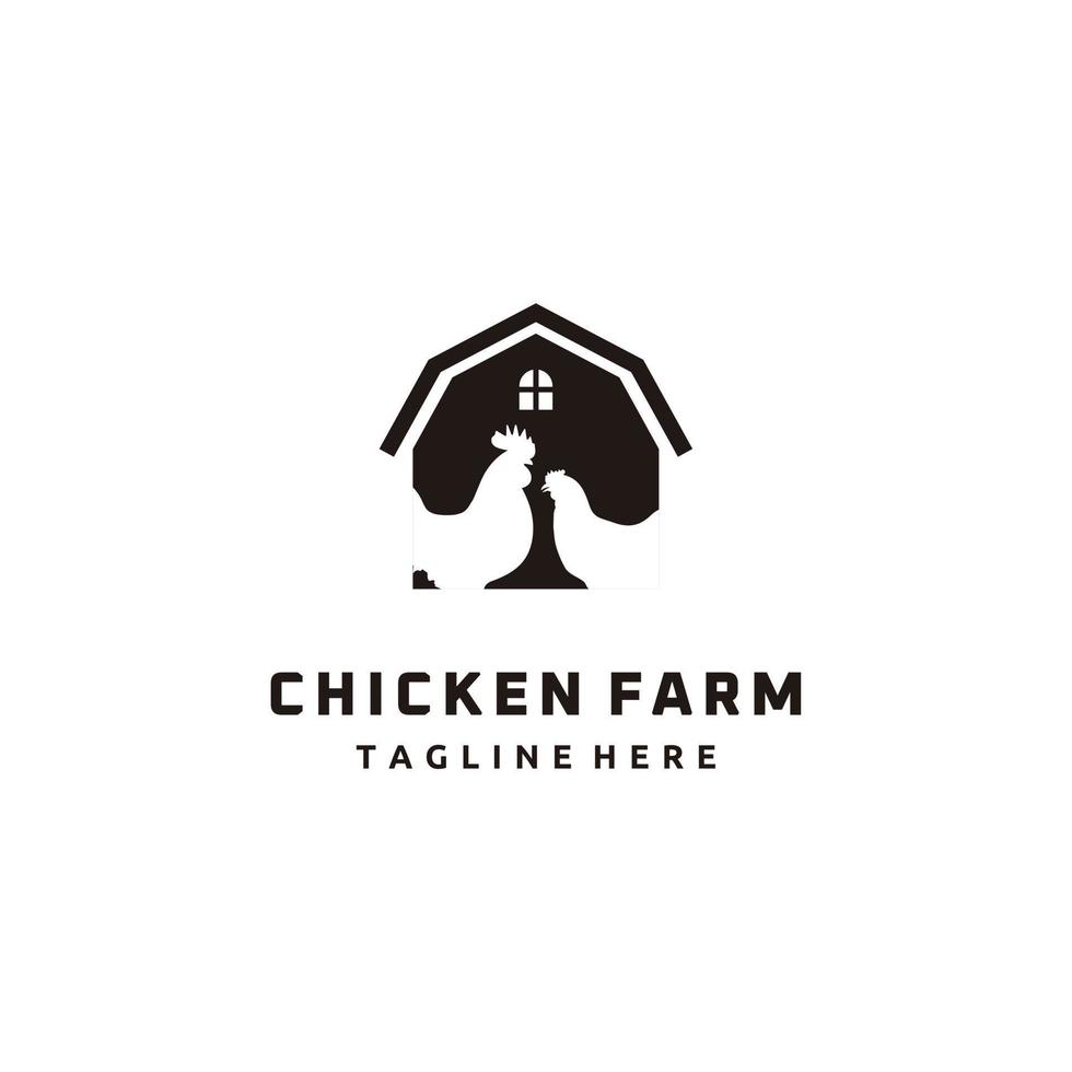 Chicken Farm Barn Business Logo Graphic Design vector