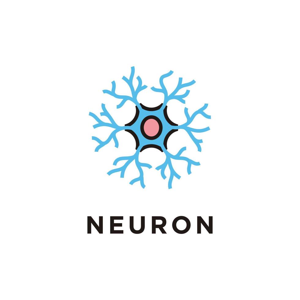 Abstract neuron nerve cell logo design vector