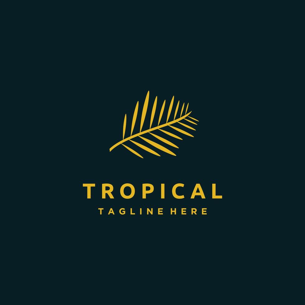 Tropical Palm leaves logo graphic design vector