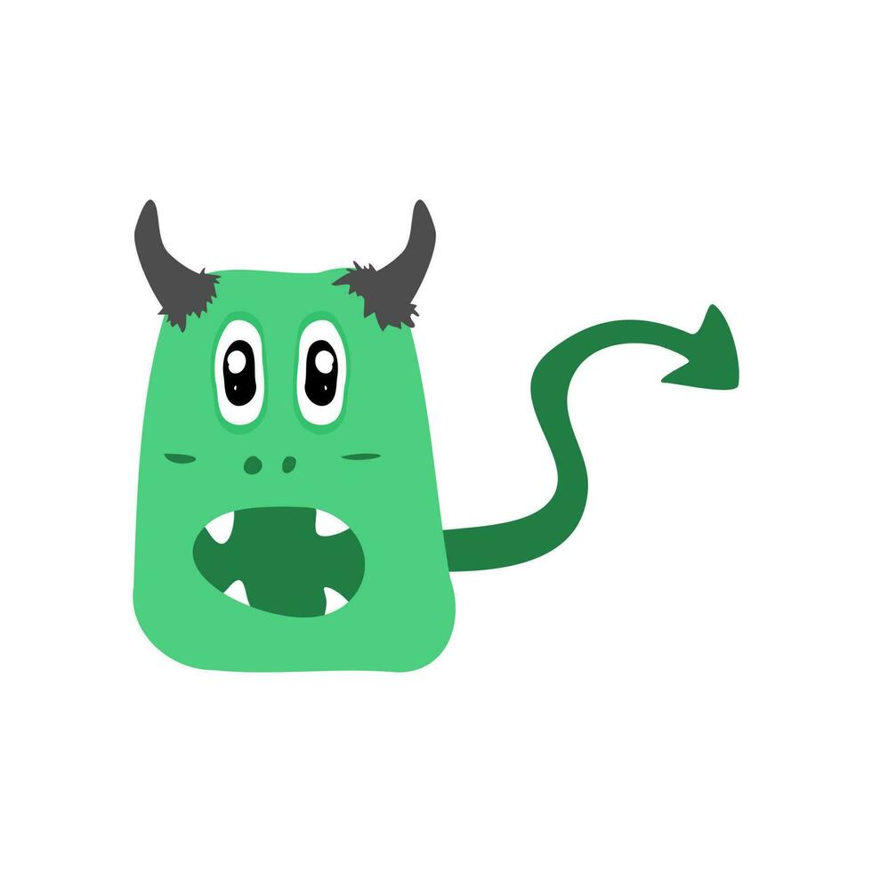 simple funny monster illustration vector