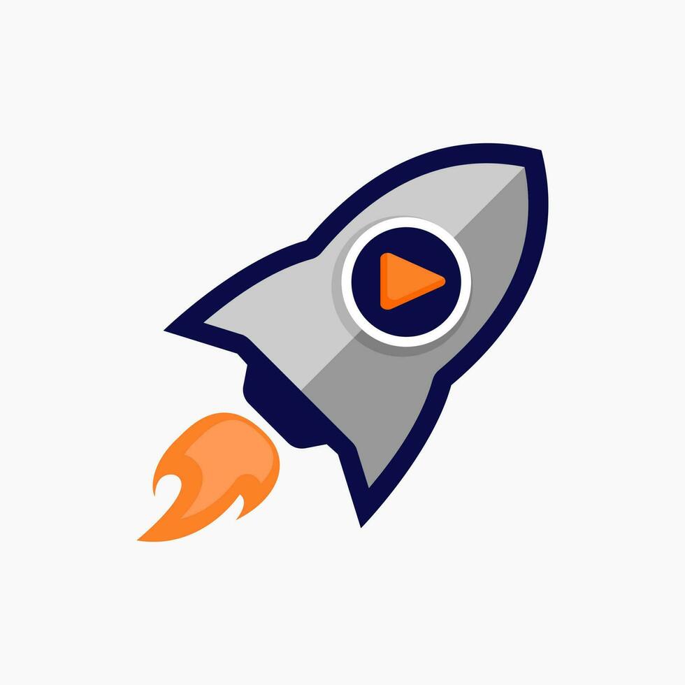 Rocket media simple icon vector