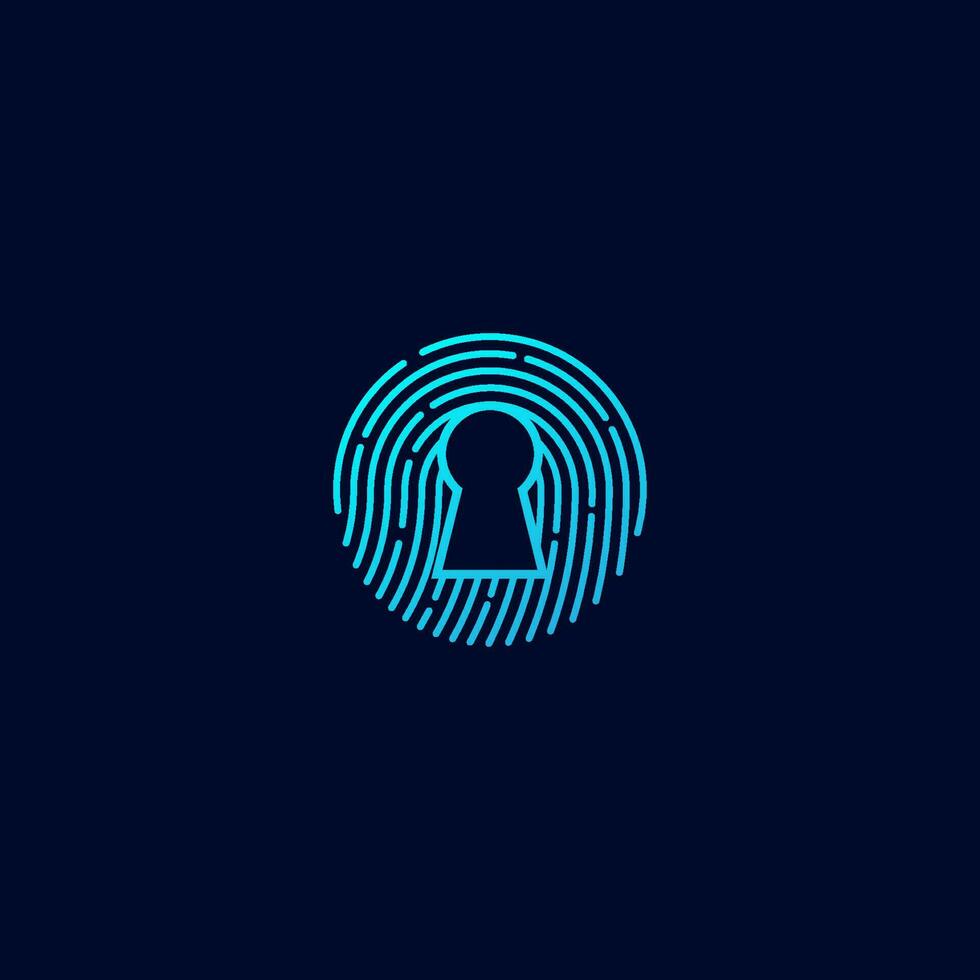 fingerprint lock icon logo vector