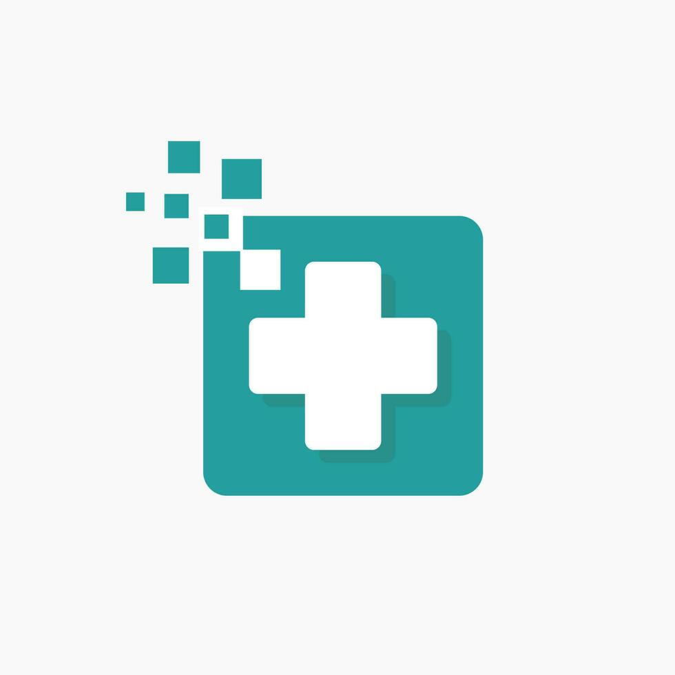 logotipo de tecnología de datos médicos vector