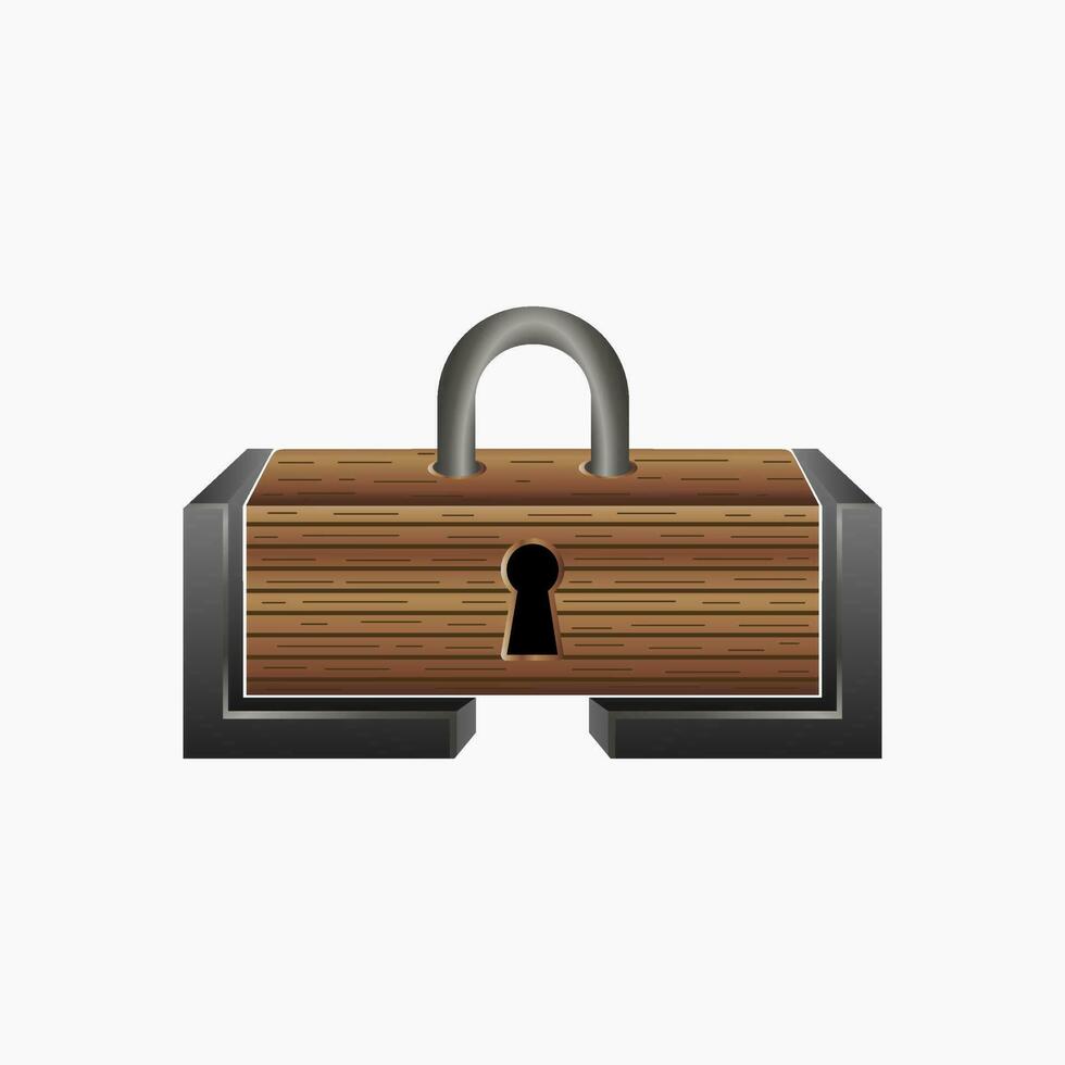 Vector illustration of Lumber Lock