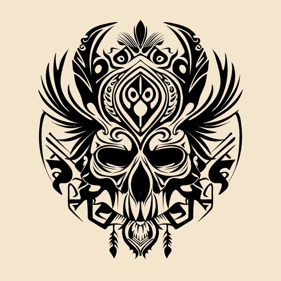 Indian skull tribal Illustration vector