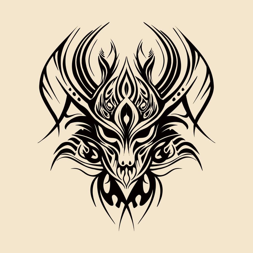 Cyber tribal symbol Hand Drawn Illustration vector