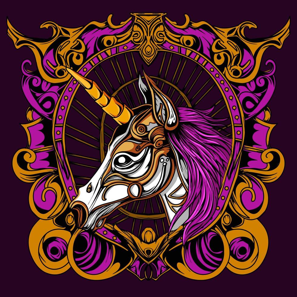Unicorn Hand Drawn Illustration vector