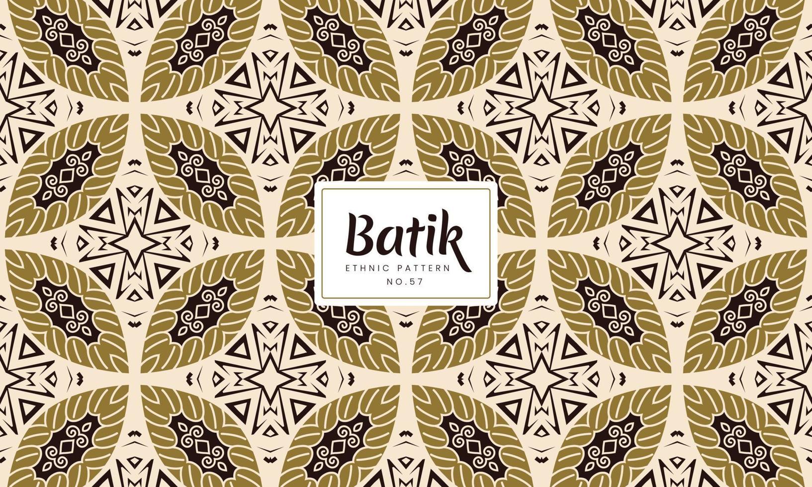 Batik Indonesian Kawung traditional decorative floral patterns Vector gold