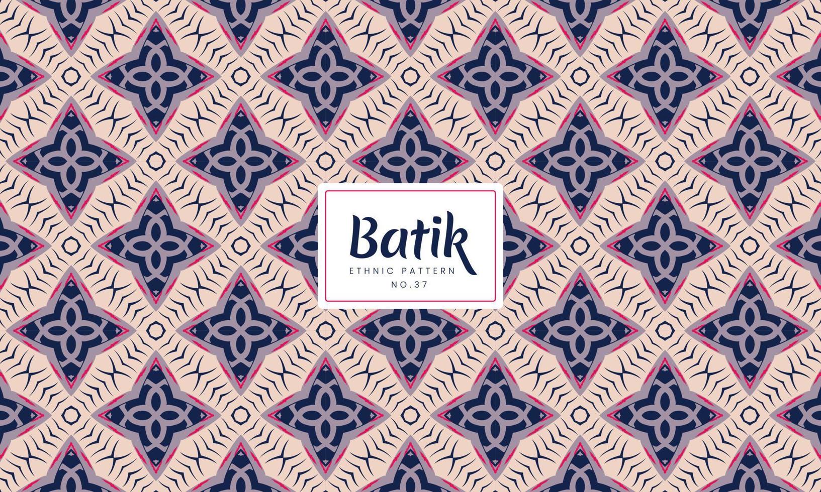 Abstract Batik Indonesian traditional seamless ethnic floral patterns Vector Background