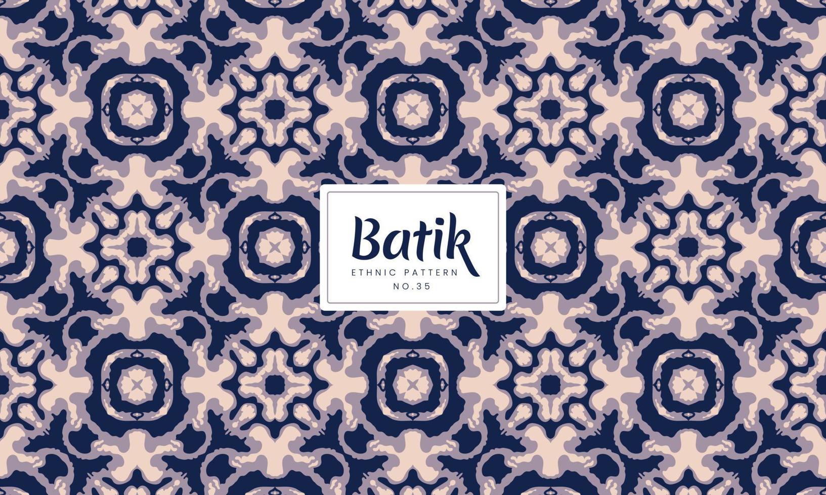 Batik Indonesian ethnic traditional decorative floral patterns Vector Background