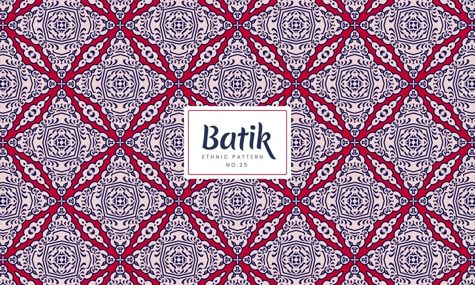 Batik Indonesian Kawung traditional decorative floral patterns Vector Red