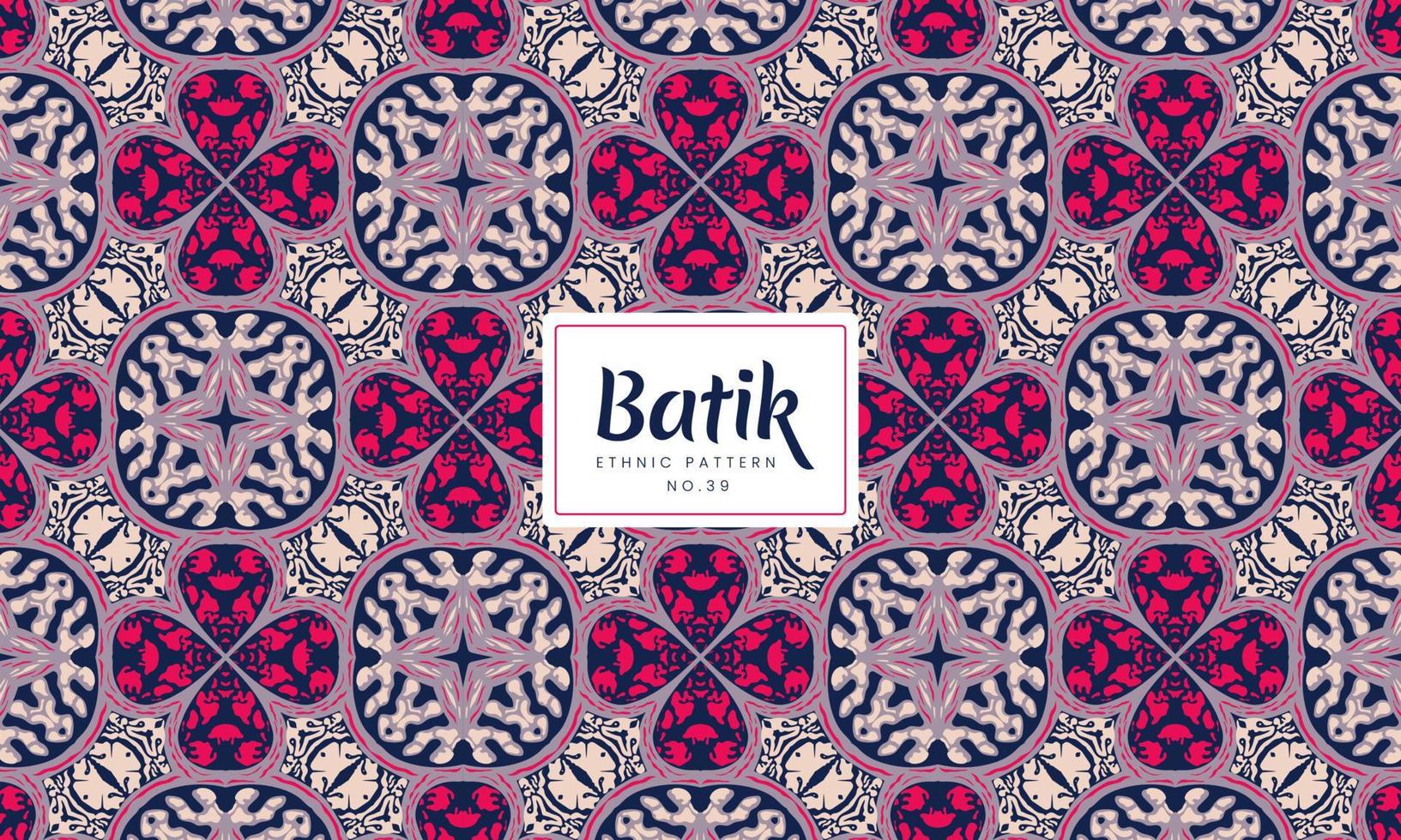 Luxury seamless Batik Indonesian traditional ethnic floral patterns Vector Background