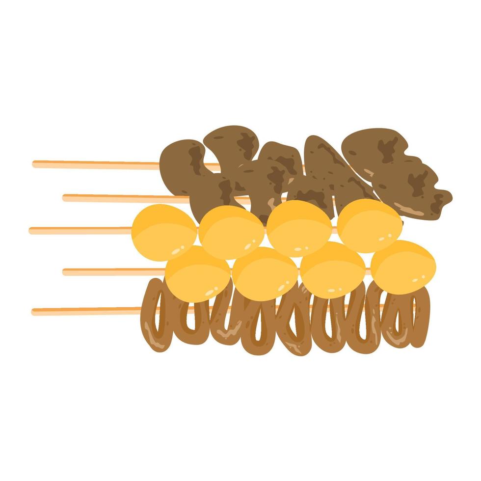 indonesian food. sate usus vector