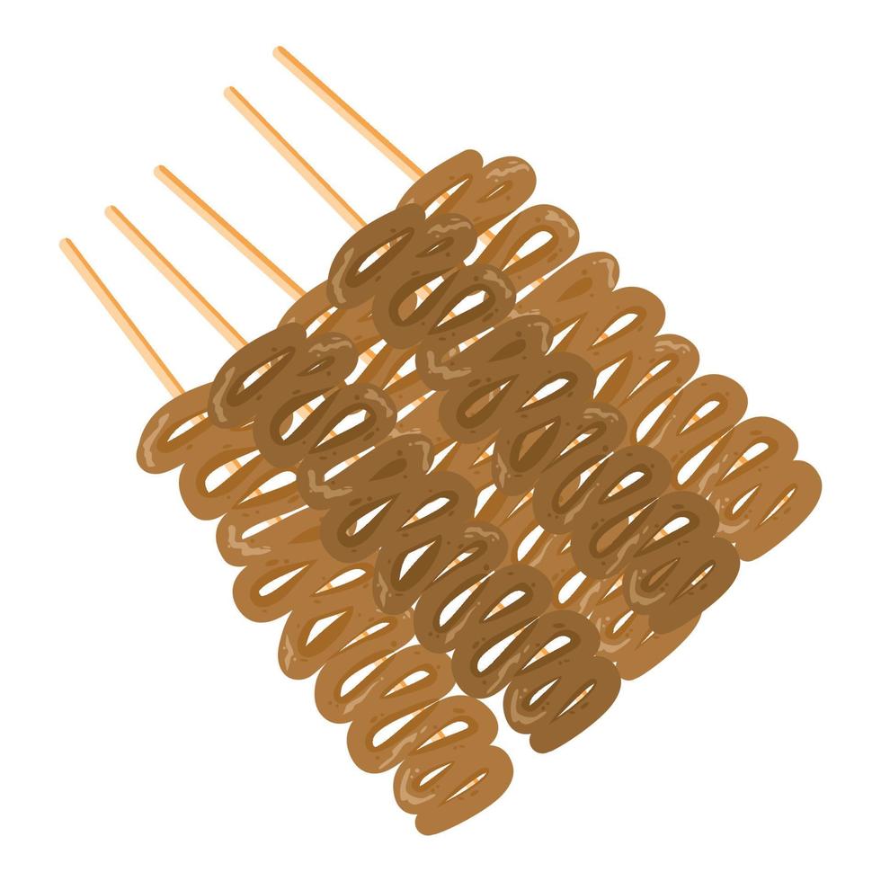 Indonesian food called sate usus vector