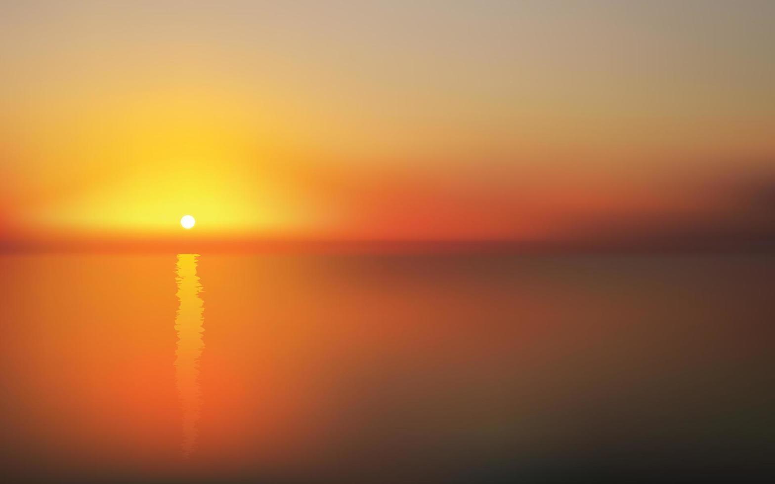 Sunset over the sea. Nature background. Gradient mesh. vector