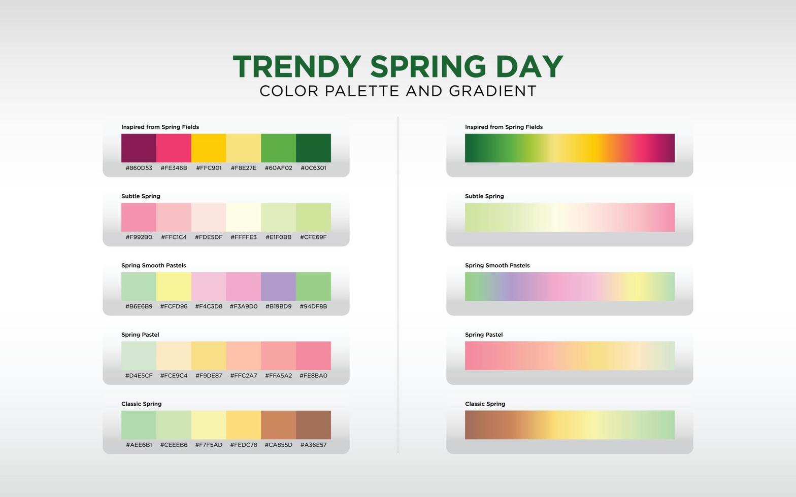 Spring Color Palette and Gradient vector