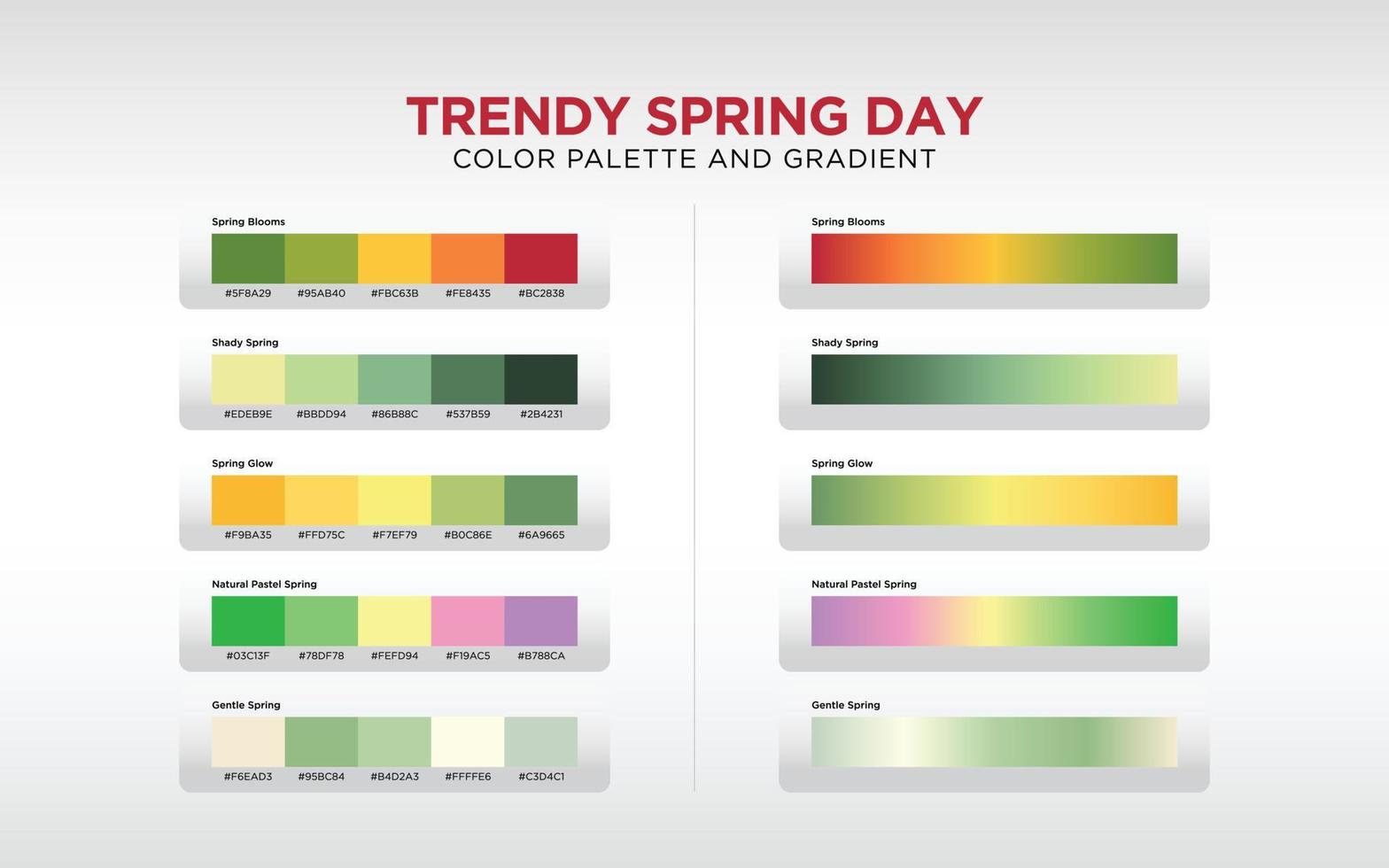 Spring Color Palette and Gradient vector