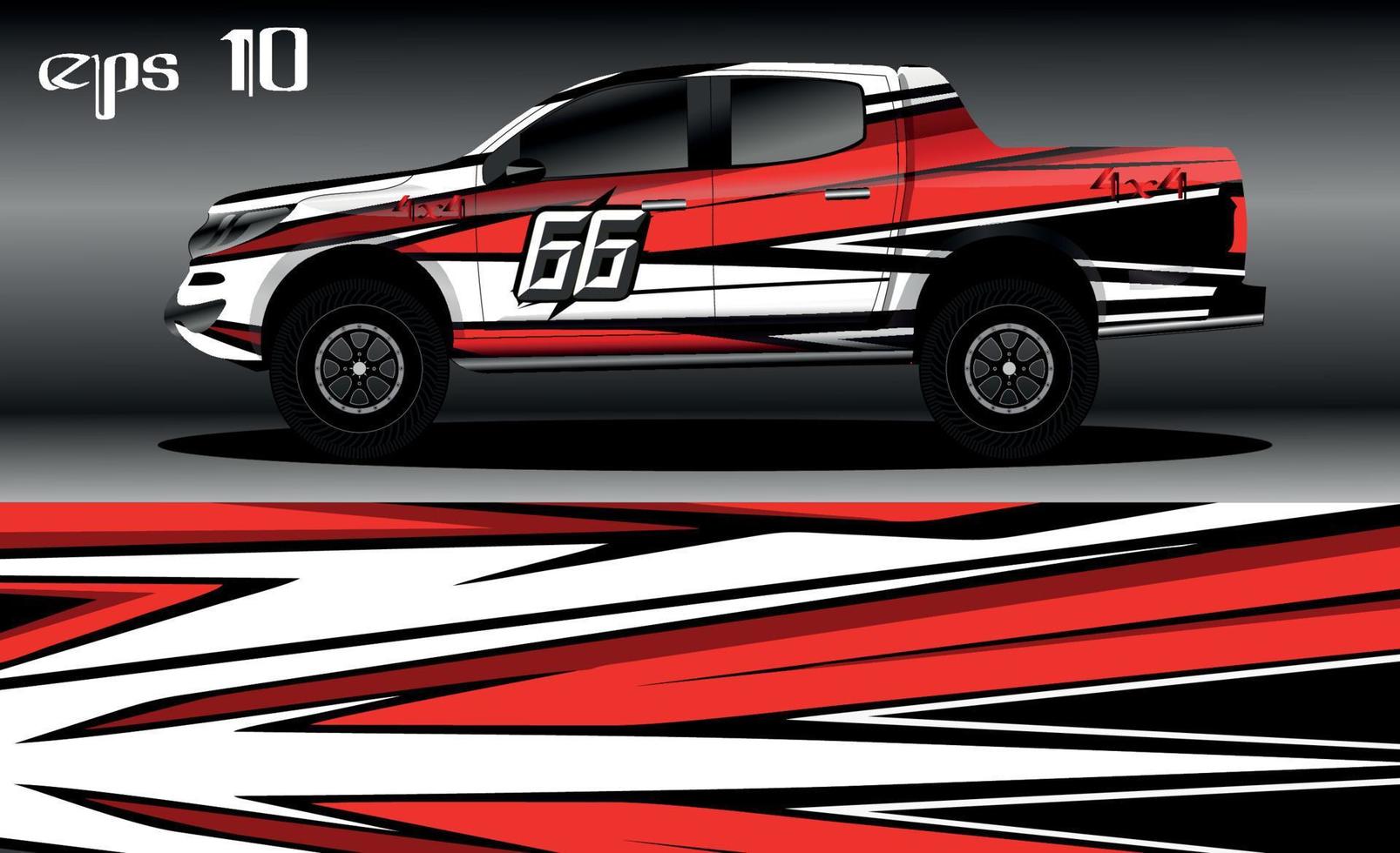 vector de diseño de envoltura de coche de carreras. diseño de kit de fondo de carreras de rayas gráficas abstractas para envoltura de vehículos, autos de carrera, rally, aventura y librea