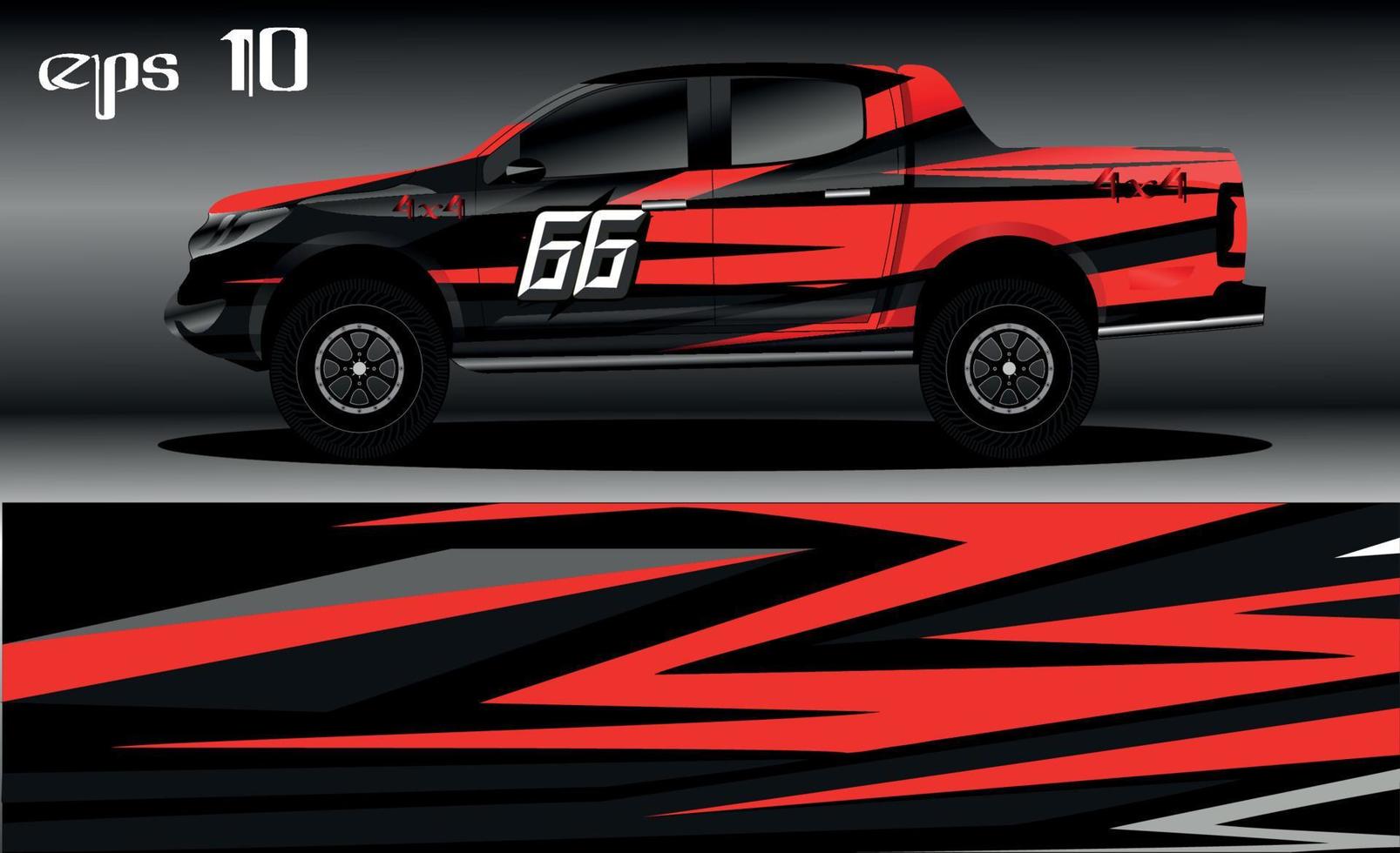 vector de diseño de envoltura de coche de carreras. diseño de kit de fondo de carreras de rayas gráficas abstractas para envoltura de vehículos, autos de carrera, rally, aventura y librea