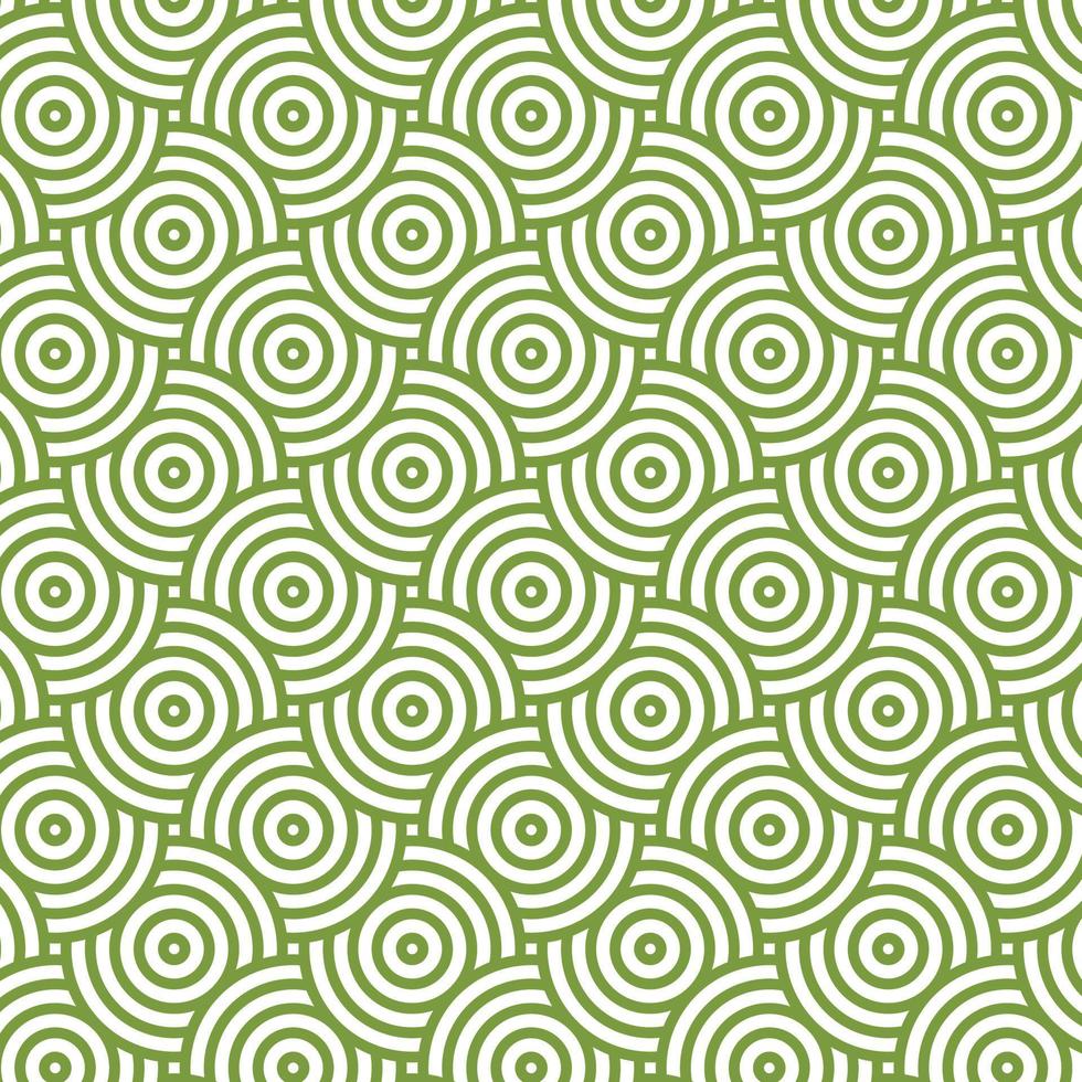 Green geometric circle overlap mosaic background pattern. vector