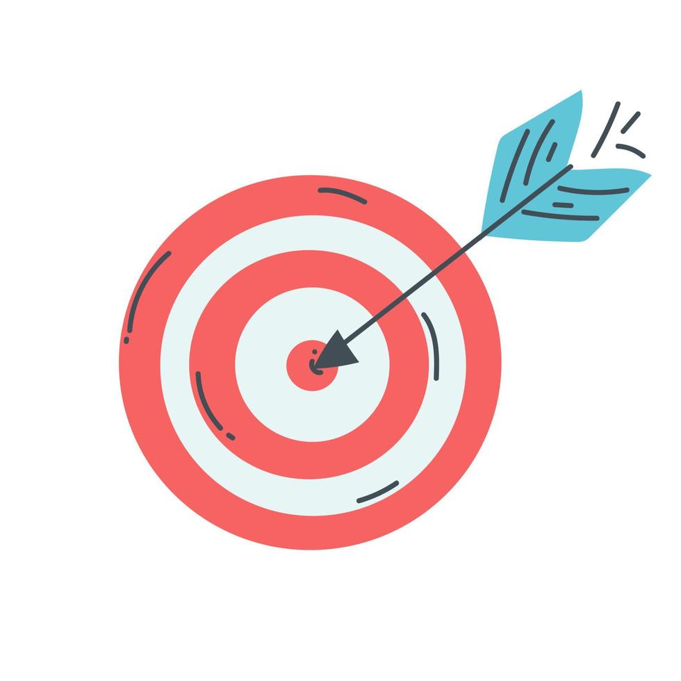 Target bullseye or arrow on target line art vector icon for apps and websites