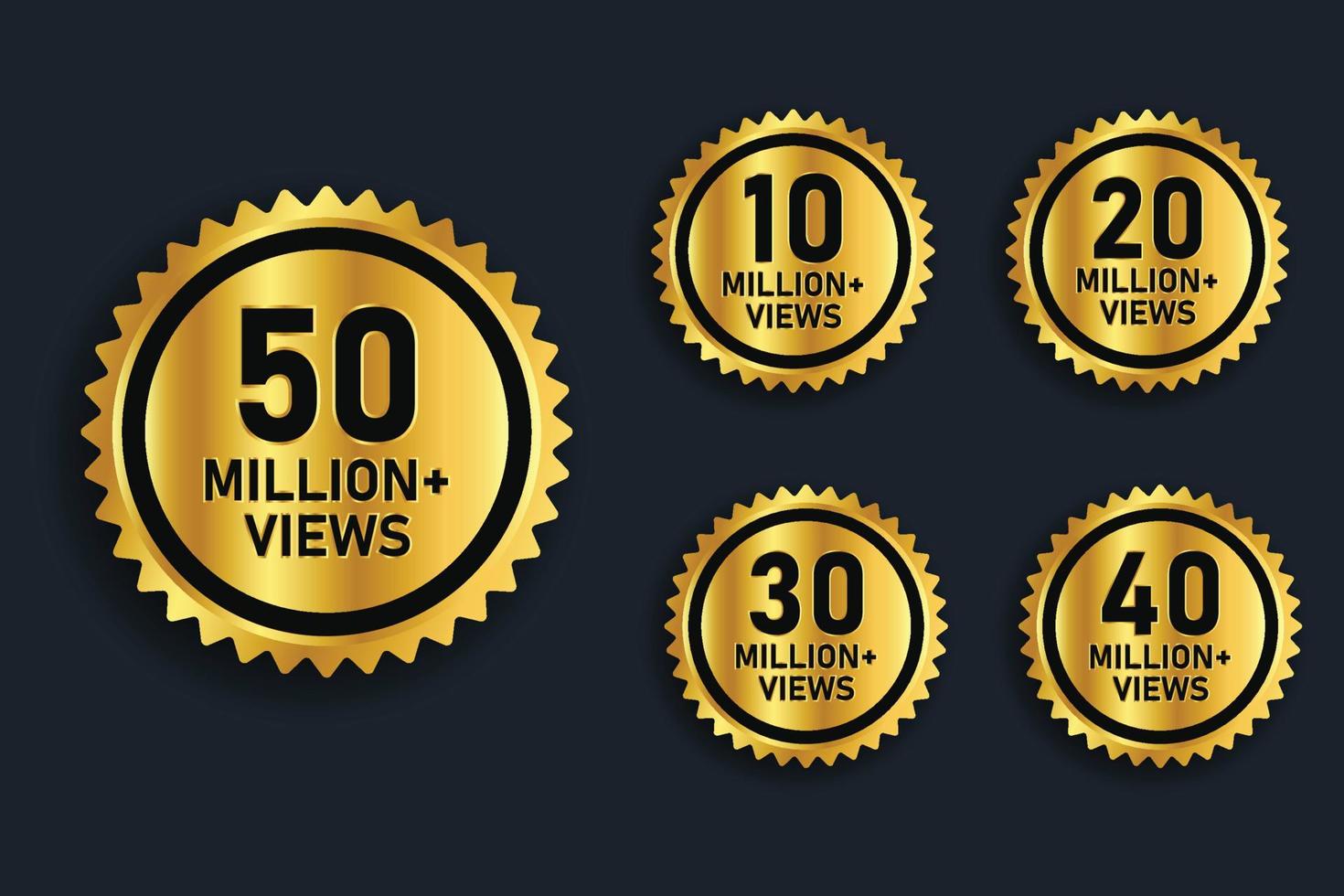 50 Milion views golden stemp design. vector