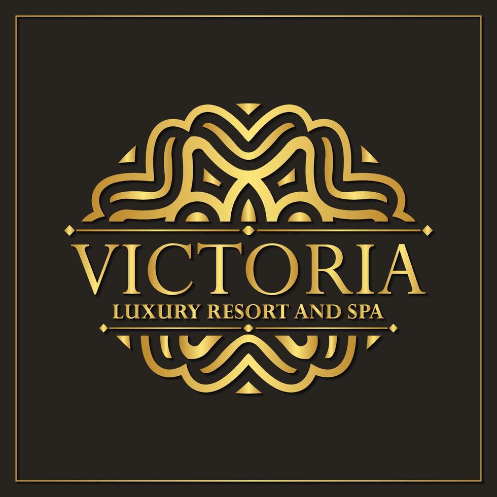 Luxury hotel label template. Trendy vintage royal ornament frames illustration vector