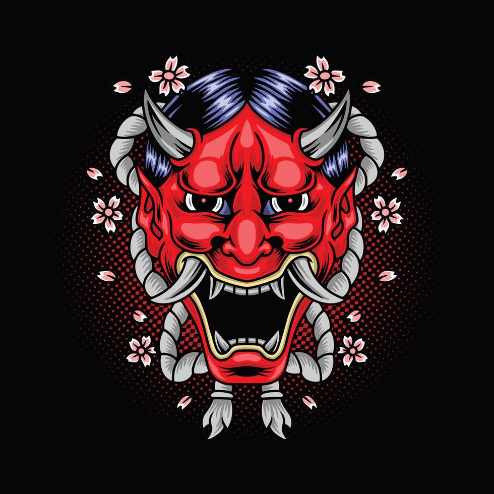 vector premium de ilustración de máscara oni