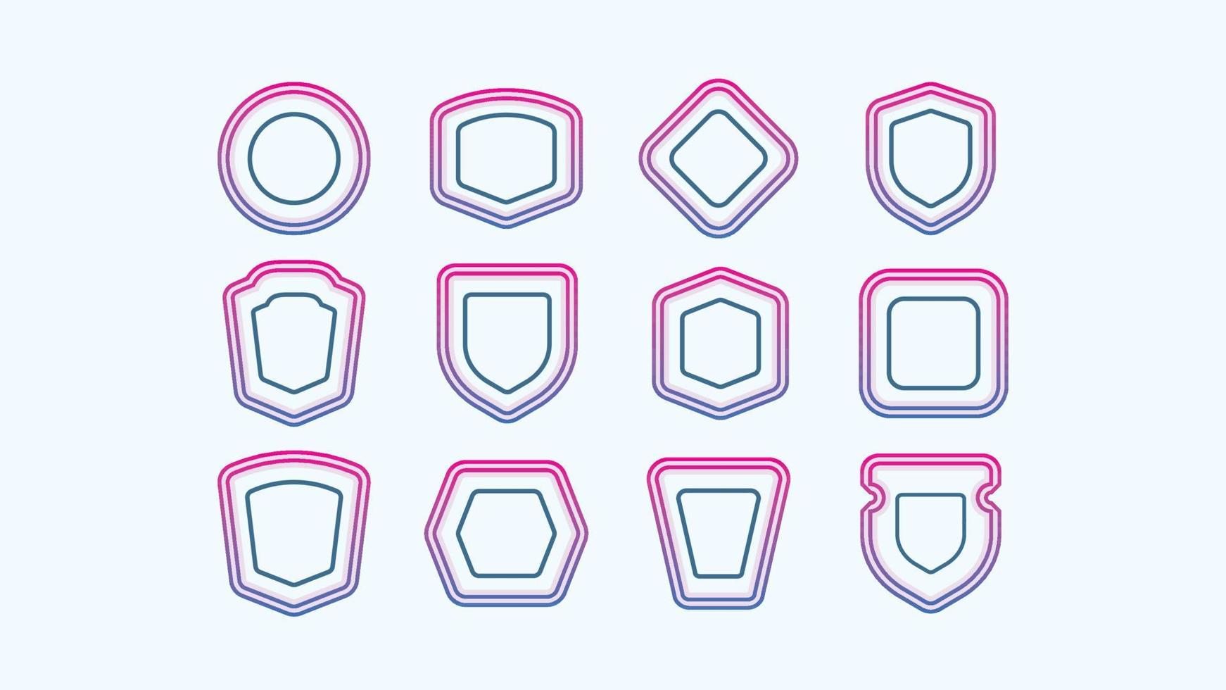 Outline Gradient Shield Badge Shape vector