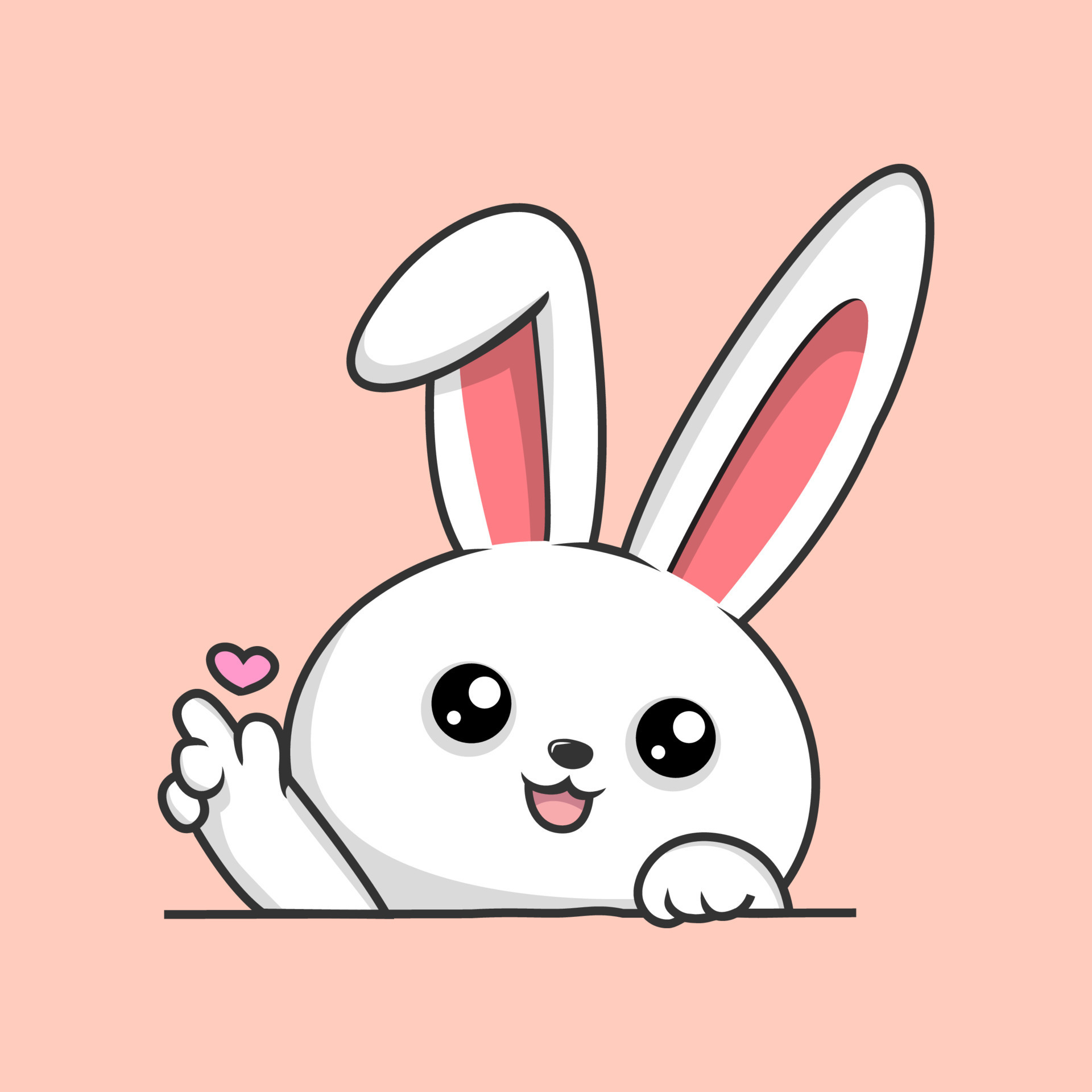 Bunny Hiding Cartoon Cute Rabbit Hide in the Ground 18862770 Vector