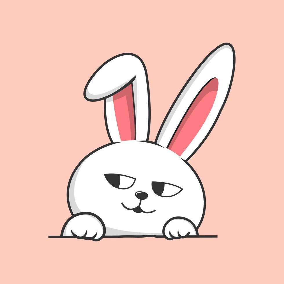 Bunny Hiding Cartoon - Cute Rabbit Hide in the Ground vector