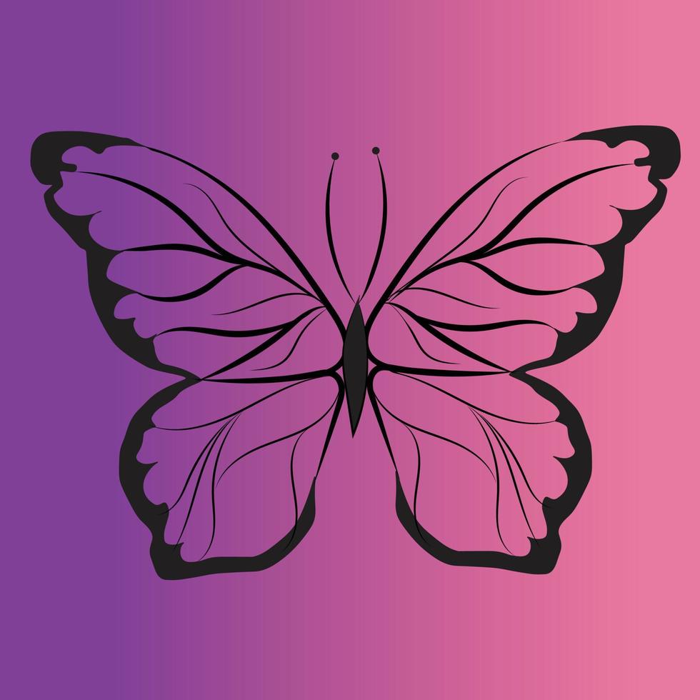 butterfly background liner art vector