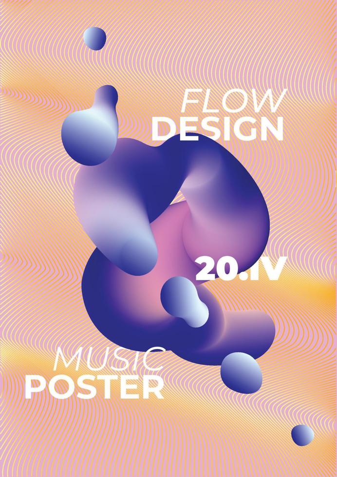 cartel de música de diseño de flujo vector