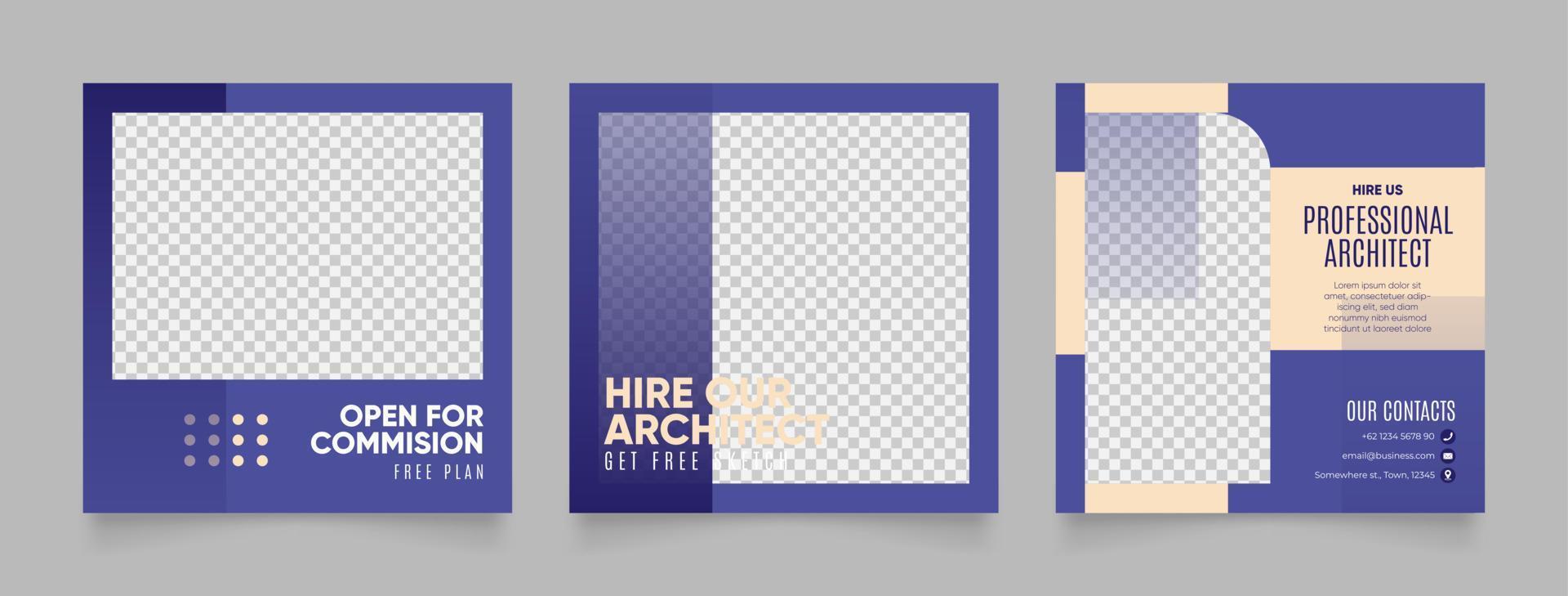 social media template banner house architecture service promotion vector