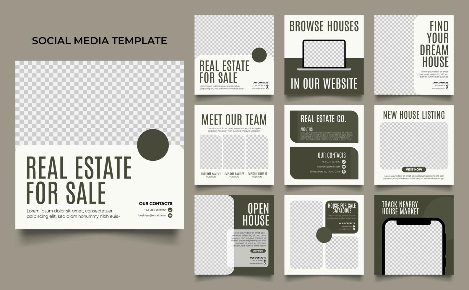 social media template banner house architecture service promotion vector